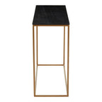 Black Marble Top Console Table with Matte Gold Metal Frame | Varana
