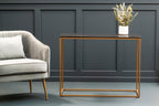 Black Marble Top Console Table with Matte Gold Metal Frame | Varana