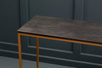 Black Marble Top Console Table with Matte Gold Metal Frame | Varana