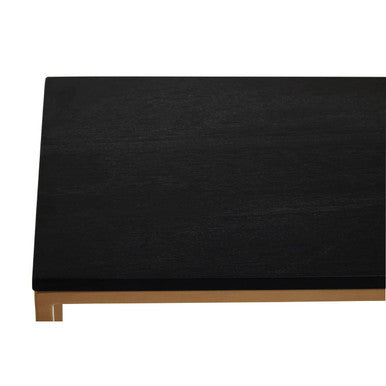 Black Marble Top Console Table with Matte Gold Metal Frame | Varana