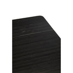 Black Marble Rectangular Dining Table with Geometric Gold Finish Steel Base, Varana