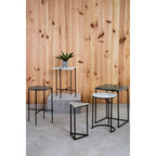 Green Marble Top Round Side Table | Mandoli