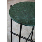 Green Marble Top Round Side Table | Mandoli