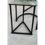 Marble Top Nest of 3 Tables with Black Metal Bases in Assorted Tones and Shapes | Mandoli
