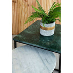 Marble Top Nest of 3 Tables with Black Metal Bases in Assorted Tones and Shapes | Mandoli