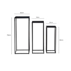 Nest of 3 Black Side Tables with Metal Base and Black Tops | Mandoli