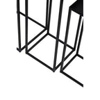 Nest of 3 Black Side Tables with Metal Base and Black Tops | Mandoli