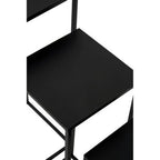 Nest of 3 Black Side Tables with Metal Base and Black Tops | Mandoli