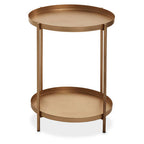 Gold Two Tiers Round Metal Side Table | Mandoli