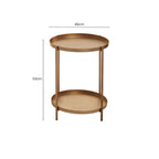 Gold Two Tiers Round Metal Side Table | Mandoli