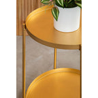Gold Two Tiers Round Metal Side Table | Mandoli