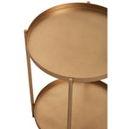 Gold Two Tiers Round Metal Side Table | Mandoli