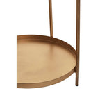 Gold Two Tiers Round Metal Side Table | Mandoli