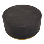 Black Concrete Effect Wood Coffee Table with Luxe Gold Metal Frame | Naro