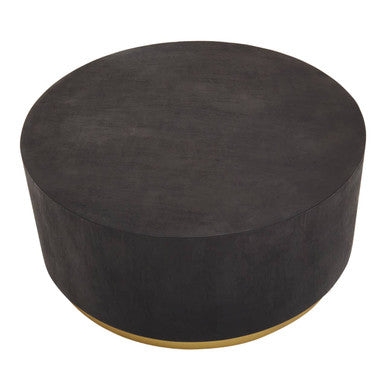 Black Concrete Effect Wood Coffee Table with Luxe Gold Metal Frame | Naro