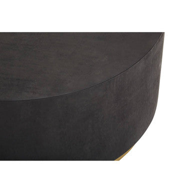 Black Concrete Effect Wood Coffee Table with Luxe Gold Metal Frame | Naro