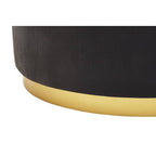 Black Concrete Effect Wood Coffee Table with Luxe Gold Metal Frame | Naro