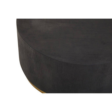 Black Concrete Effect Wood Coffee Table with Luxe Gold Metal Frame | Naro