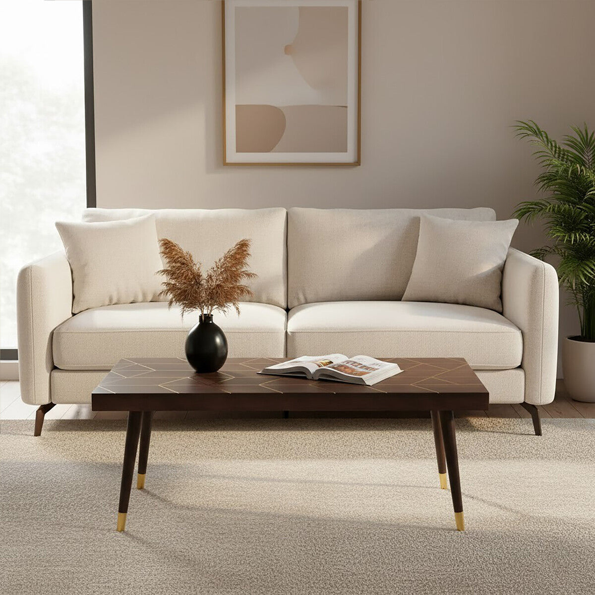 Naro Mango Wood And Gold Finishing Coffee Table