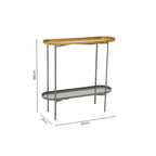Two Tier Gold Geometric Console Table with Two-Tonal Contrast, Kobra