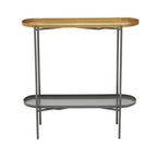Two Tier Gold Geometric Console Table with Two-Tonal Contrast, Kobra