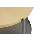 Two Tier Gold Round Coffee Table with Two-Tonal Contrast, Kobra