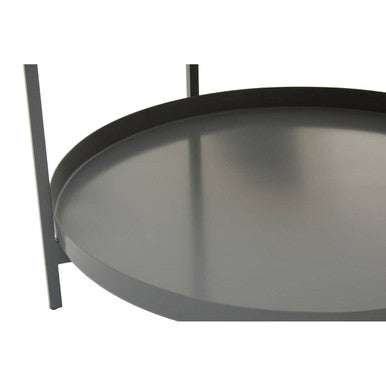 Two Tier Gold Round Coffee Table with Two-Tonal Contrast, Kobra