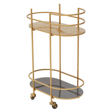 Gold and Grey Two Tier Drinks Trolley, Kobra