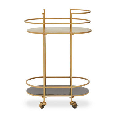 Gold and Grey Two Tier Drinks Trolley, Kobra