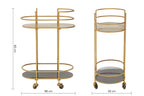 Gold and Grey Two Tier Drinks Trolley, Kobra