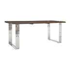 Natural Wood Top Dining Table with Stainless Steel Looped Base | Hampstead
