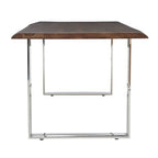 Natural Wood Top Dining Table with Stainless Steel Looped Base | Hampstead
