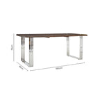 Natural Wood Top Dining Table with Stainless Steel Looped Base | Hampstead