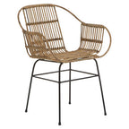 Natural Rattan with Black Metal Armchair | Java