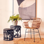 Natural Rattan with Black Metal Armchair | Java
