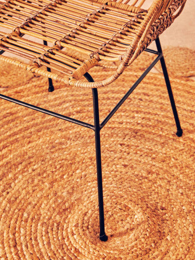 Natural Rattan with Black Metal Armchair | Java
