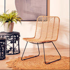 Natural Rattan Black Metal Chair | Java