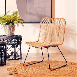 Natural Rattan Black Metal Chair | Java
