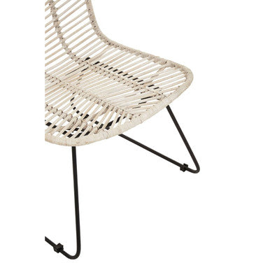 Natural Rattan Black Metal Chair | Java
