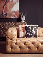 3 Seater Brown Leather Modern Chesterfield Sofa | Hoxton