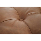 Brown Leather Rectangle Chesterfield Ottoman | Hoxton