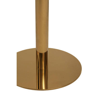 White Marble Round Top Dining Table with Luxe Gold Finish Pedestal Base | Azalea