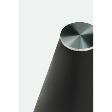 Clear Glass Round Top Dining Table with Black Conical Pedestal Base | Azalea
