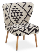 White and Black Berber Style Mango Wood Chair | Cefena