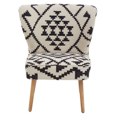 White and Black Berber Style Mango Wood Chair | Cefena