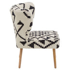 White and Black Berber Style Mango Wood Chair | Cefena