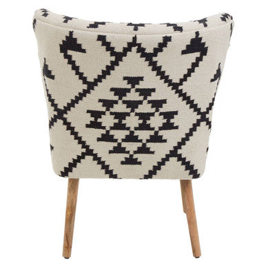 White and Black Berber Style Mango Wood Chair | Cefena