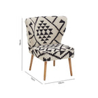 White and Black Berber Style Mango Wood Chair | Cefena
