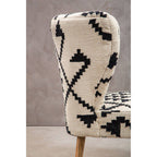 White and Black Berber Style Mango Wood Chair | Cefena