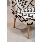 White and Black Berber Style Mango Wood Chair | Cefena